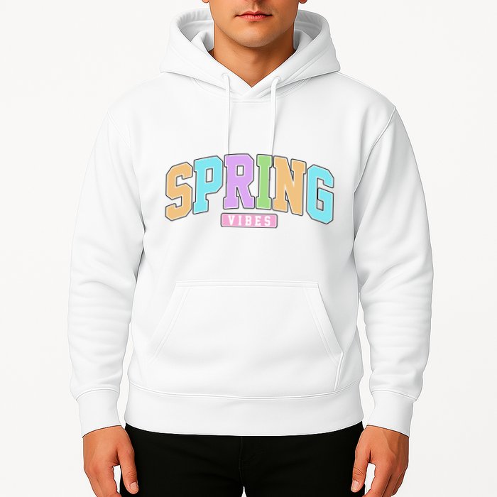 Spring Vibes Retro Varsity Hoodie
