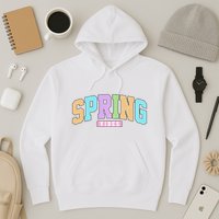 Spring Vibes Retro Varsity Hoodie