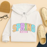 Spring Vibes Retro Varsity Hoodie