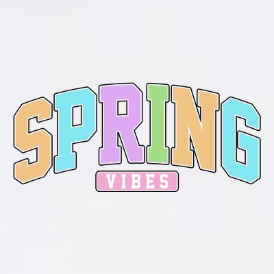 Spring Vibes Retro Varsity T-Shirt