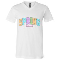 Spring Vibes Retro Varsity V-Neck T-Shirt