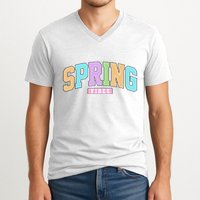 Spring Vibes Retro Varsity V-Neck T-Shirt