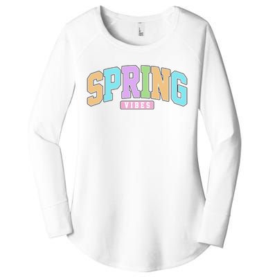 Spring Vibes Retro Varsity Women's Perfect Tri Tunic Long Sleeve Shirt