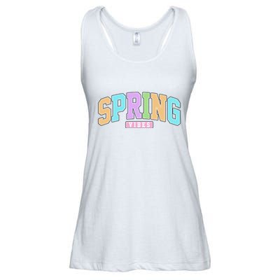 Spring Vibes Retro Varsity Ladies Essential Flowy Tank