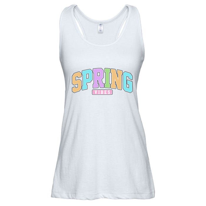 Spring Vibes Retro Varsity Ladies Essential Flowy Tank