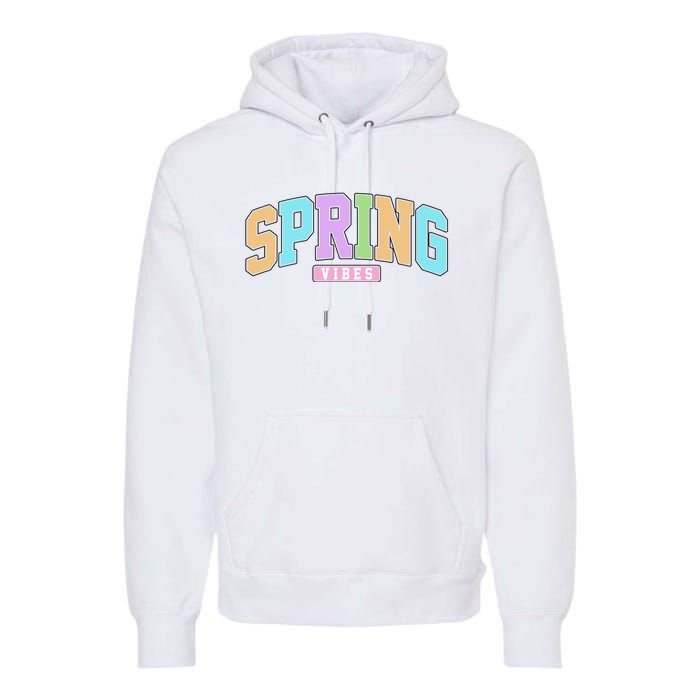 Spring Vibes Retro Varsity Premium Hoodie