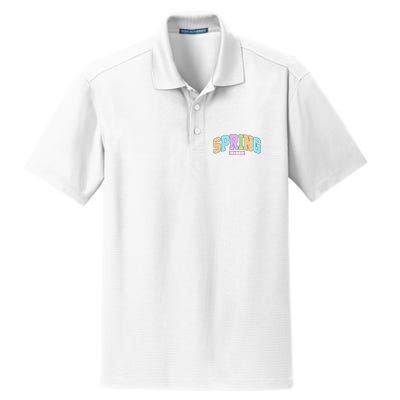 Spring Vibes Retro Varsity Dry Zone Grid Polo