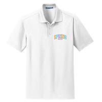 Spring Vibes Retro Varsity Dry Zone Grid Polo