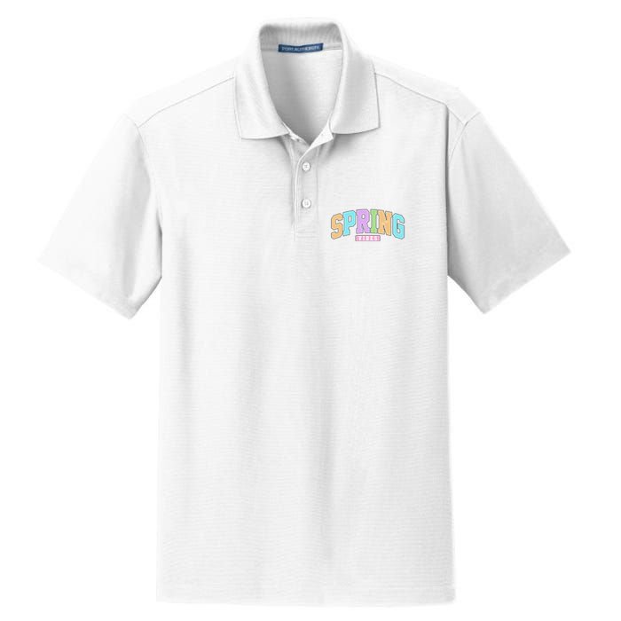 Spring Vibes Retro Varsity Dry Zone Grid Polo