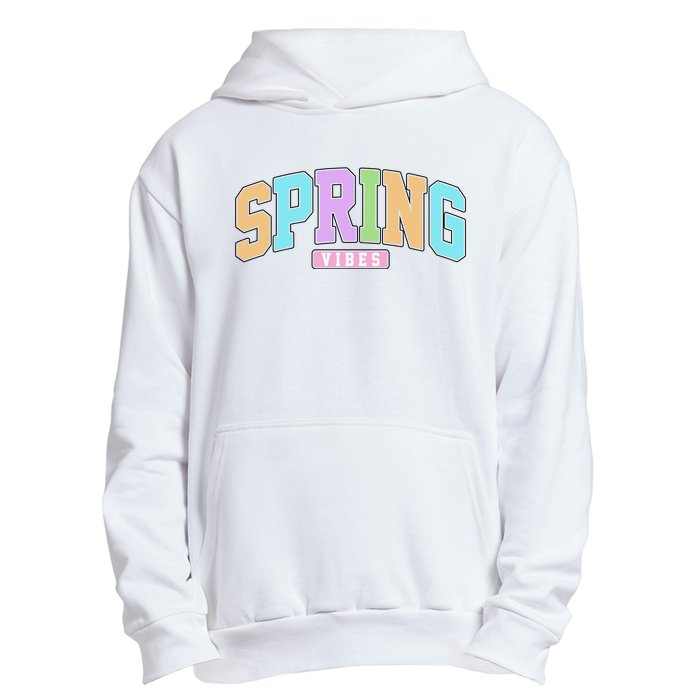 Spring Vibes Retro Varsity Urban Pullover Hoodie