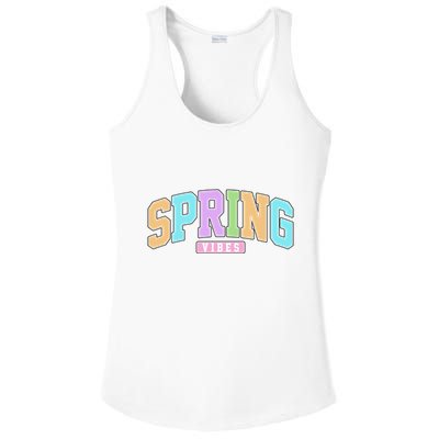 Spring Vibes Retro Varsity Ladies PosiCharge Competitor Racerback Tank