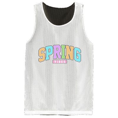 Spring Vibes Retro Varsity Mesh Reversible Basketball Jersey Tank