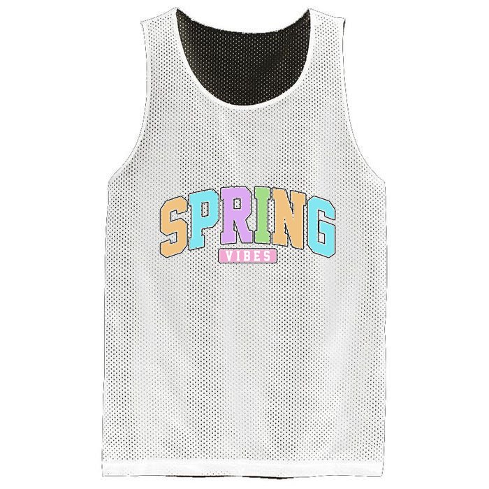 Spring Vibes Retro Varsity Mesh Reversible Basketball Jersey Tank