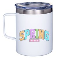 Spring Vibes Retro Varsity 12oz Stainless Steel Coffee Mug