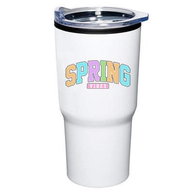 Spring Vibes Retro Varsity Tumbler