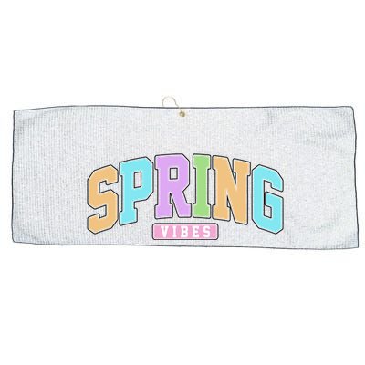 Spring Vibes Retro Varsity Large Microfiber Waffle Golf Towel