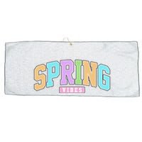 Spring Vibes Retro Varsity Large Microfiber Waffle Golf Towel