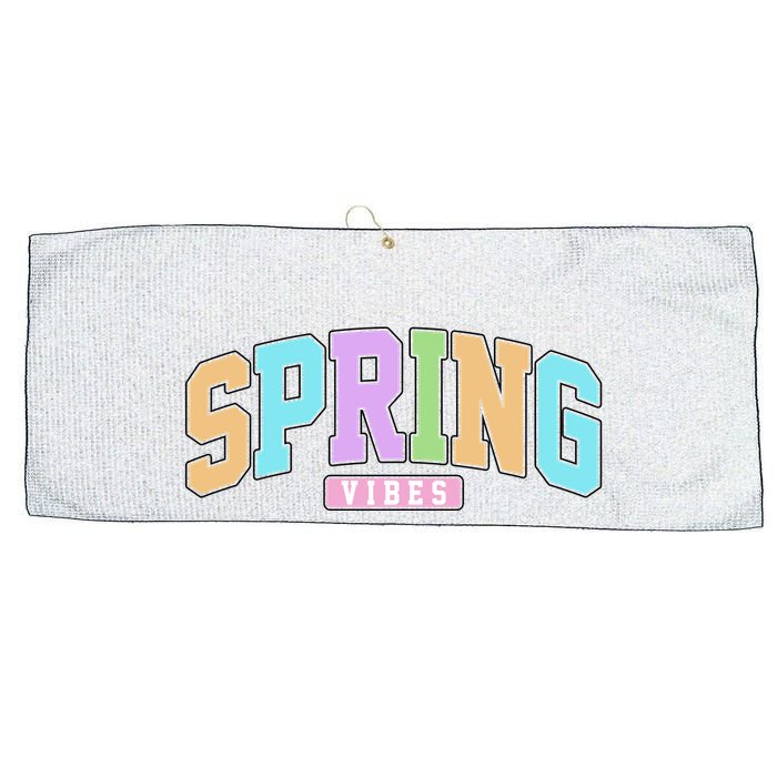 Spring Vibes Retro Varsity Large Microfiber Waffle Golf Towel