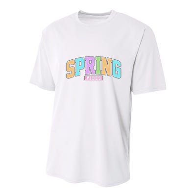 Spring Vibes Retro Varsity Youth Performance Sprint T-Shirt