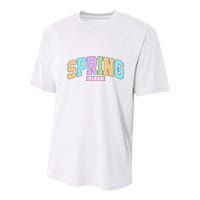 Spring Vibes Retro Varsity Youth Performance Sprint T-Shirt