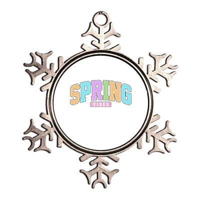 Spring Vibes Retro Varsity Metallic Star Ornament