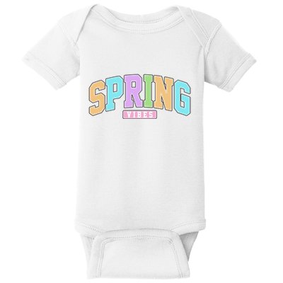 Spring Vibes Retro Varsity Baby Bodysuit