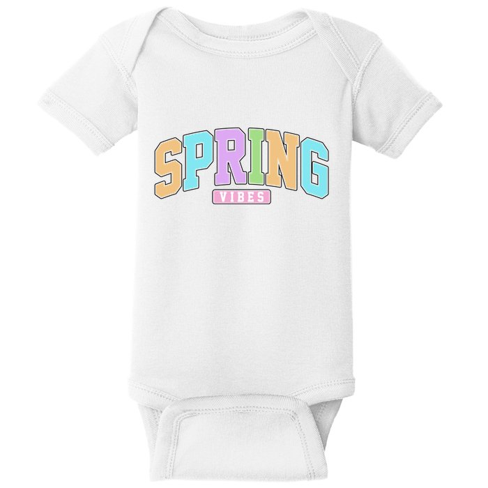 Spring Vibes Retro Varsity Baby Bodysuit
