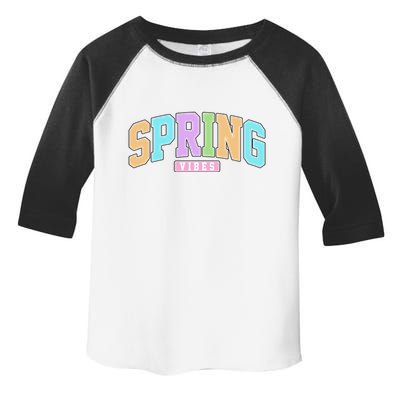 Spring Vibes Retro Varsity Toddler Fine Jersey T-Shirt