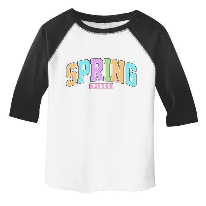Spring Vibes Retro Varsity Toddler Fine Jersey T-Shirt