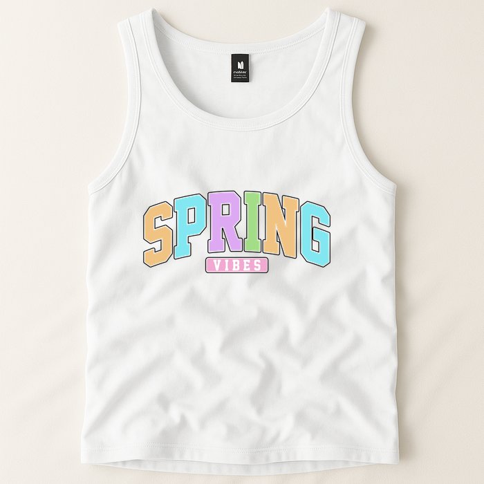 Spring Vibes Retro Varsity Tank Top