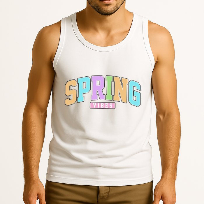 Spring Vibes Retro Varsity Tank Top