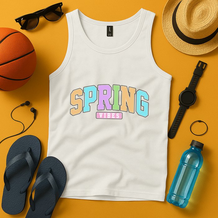 Spring Vibes Retro Varsity Tank Top