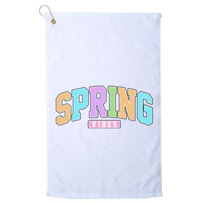 Spring Vibes Retro Varsity Golf Towel
