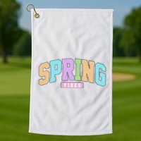 Spring Vibes Retro Varsity Golf Towel