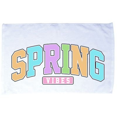 Spring Vibes Retro Varsity Microfiber Hand Towel