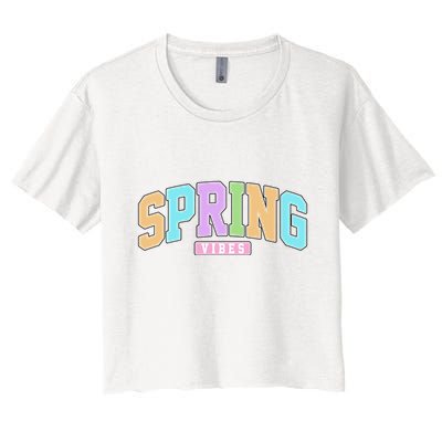 Spring Vibes Retro Varsity Crop Top