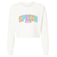 Spring Vibes Retro Varsity Cropped Pullover Crew