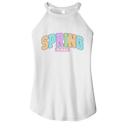 Spring Vibes Retro Varsity Women's Perfect Tri Rocker Tank