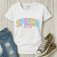 Spring Vibes Retro Varsity Womens T-Shirt