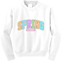 Spring Vibes Retro Varsity Kids Sweatshirt