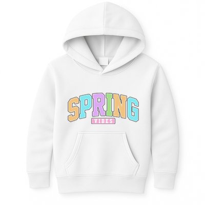 Spring Vibes Retro Varsity Kids Hoodie