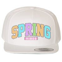 Spring Vibes Retro Varsity Wool Snapback Cap