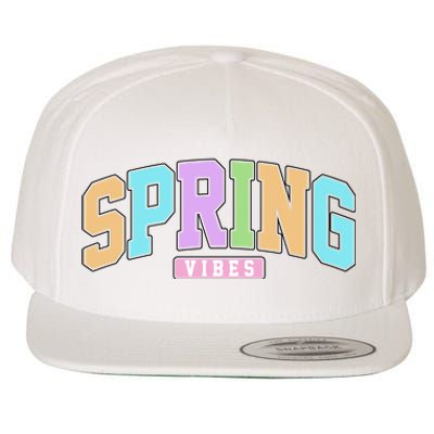 Spring Vibes Retro Varsity Wool Snapback Cap