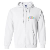 Spring Vibes Retro Varsity Full Zip Hoodie