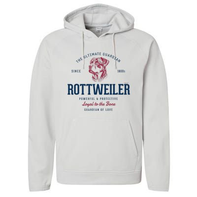 Styled Vintage Rottweiler Performance Fleece Hoodie