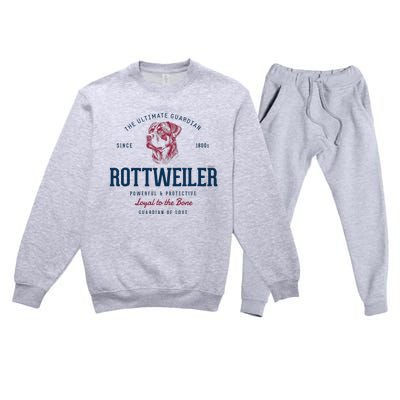 Styled Vintage Rottweiler Premium Crewneck Sweatsuit Set