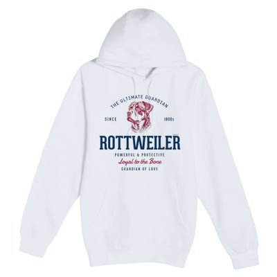 Styled Vintage Rottweiler Premium Pullover Hoodie