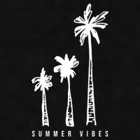 Summer Vibes Retro Palm Tree Ladies PosiCharge Tri-Blend Wicking Tank