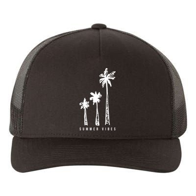 Summer Vibes Retro Palm Tree Yupoong Adult 5-Panel Trucker Hat