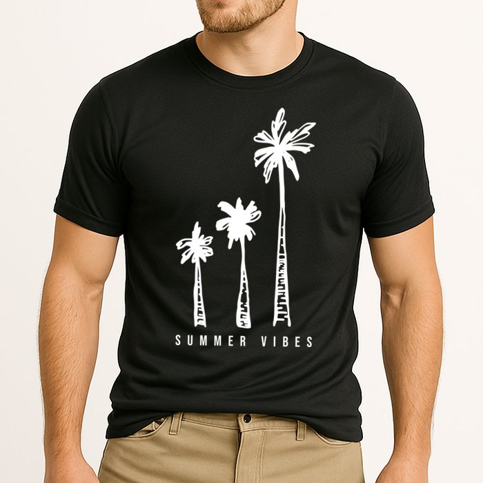 Summer Vibes Retro Palm Tree Performance Shirt